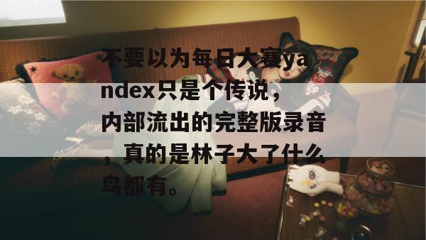 不要以为每日大赛yandex只是个传说，内部流出的完整版录音，真的是林子大了什么鸟都有。